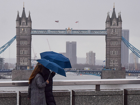 London in the rain
